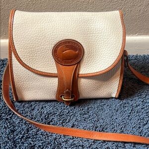 Dooney & Bourke Classic White and Tan Crossbody Bag